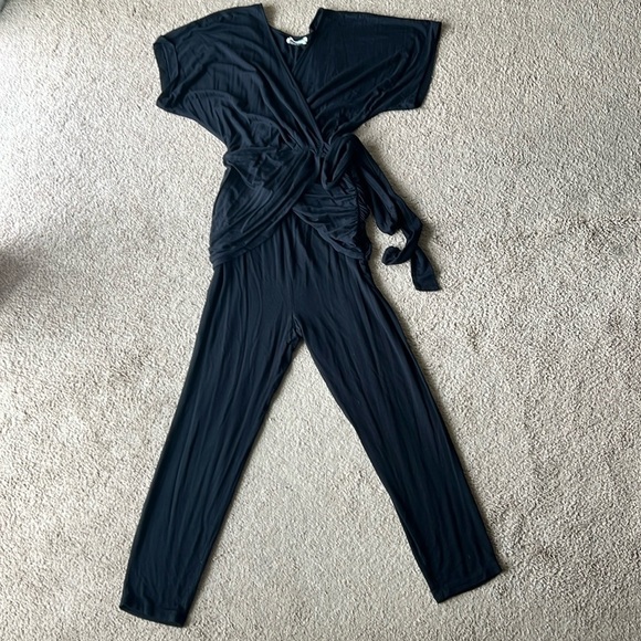 Anthropologie Saturday Sunday Black Aisling Wrap Soft Jumpsuit Small - Picture 3 of 7